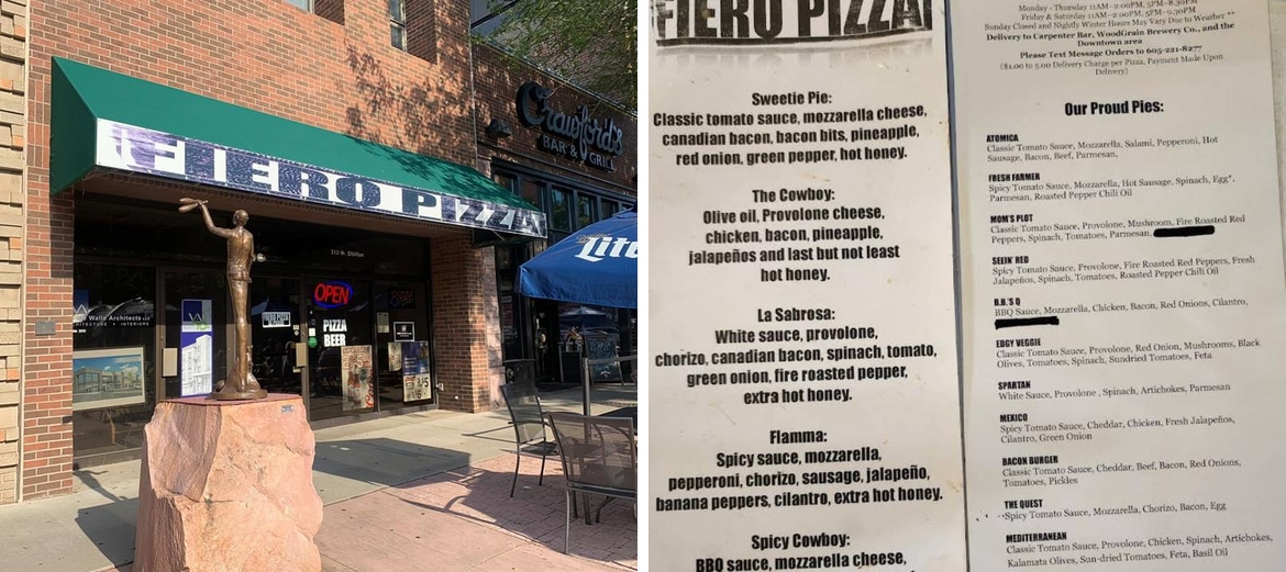Fiero Pizza Menu